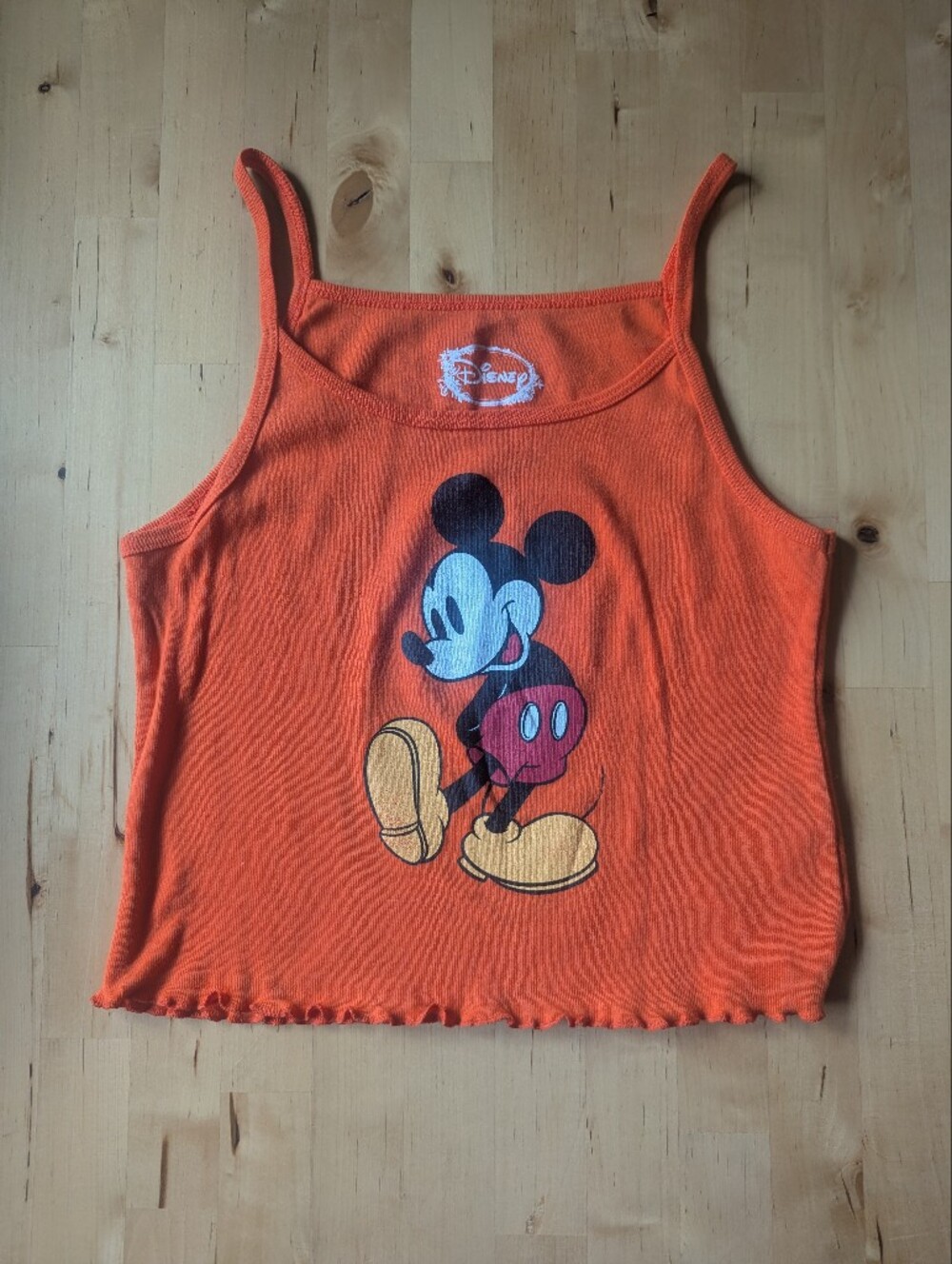 Disney Orange Mickey Mouse Graphic Tank Top - Women's Size Small
